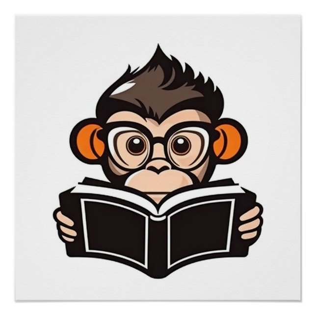 Póster Macaco de Leitura (Frente)
