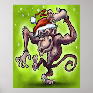 Poster Macaco de Natal