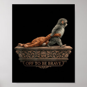 Poster Macaco engraçado meme macaco soco para ser corajos