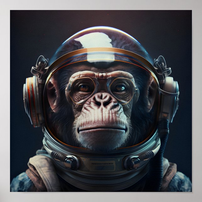 Poster Macaco espacial (Frente)