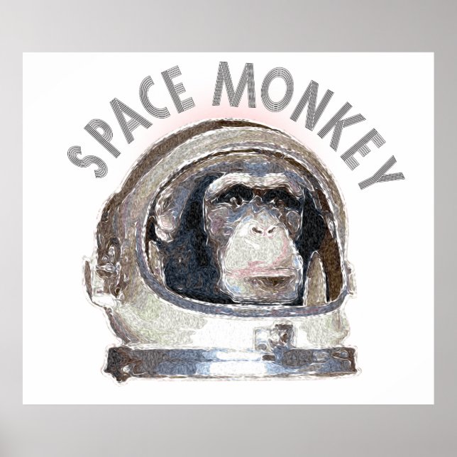 Poster Macaco espacial (Frente)