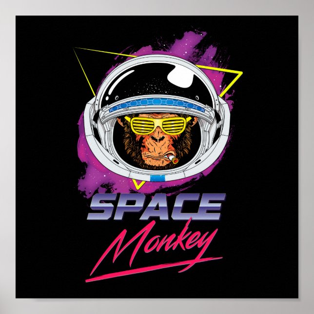 Poster Macaco espacial 80 (Frente)