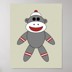 Poster Macaco-meia bonito na enfermaria de Tan