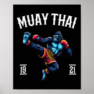 Poster Macaco Muay Thai - Kickboxing E Boxe Tailandês Mac