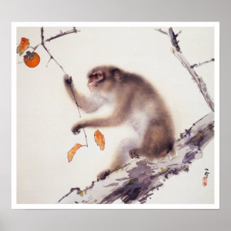 Poster Macaco numa Árvore Persimmon