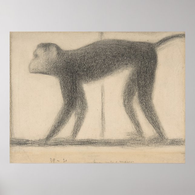 Poster Macaco por Georges Seurat (Frente)