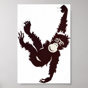 Póster Macaco Prendendo