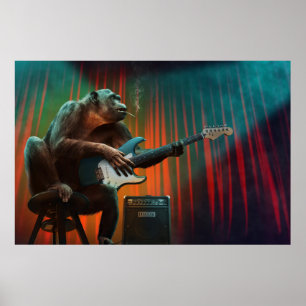 Poster Macaco Rockin