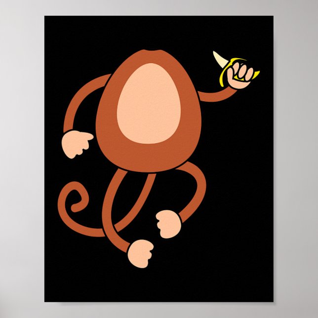 Poster Macaco Segurando Nana Costume Diversão Fácil Hallo (Frente)