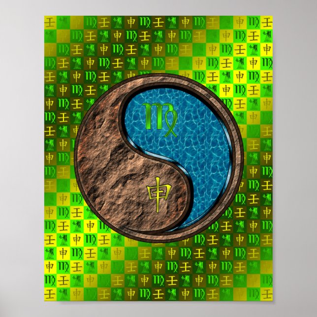 Poster Macaco Virgo & Água (Frente)