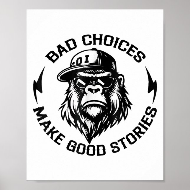 Poster Macacos com más opções fazem boas histórias (nas c (Frente)
