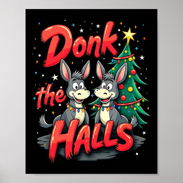 Poster Macacos De Natal Tangidos Em Luzes De Natal Donos (Frente)