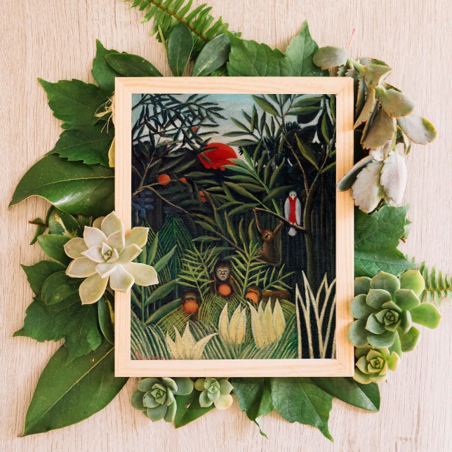 Poster Macacos e papagaio na Floresta Virgem (Criador carregado)