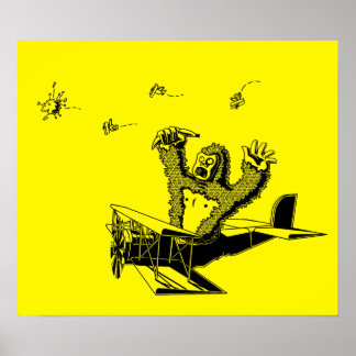 Poster Macacos Em Aviões