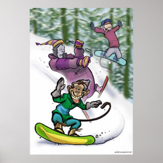 Poster Macacos-Neve