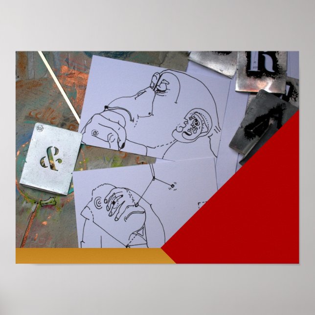 Poster Macacos pensando nas resoluções de Ano Novo P (Frente)