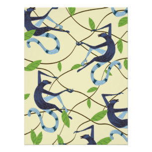 Póster Macacos Vintage