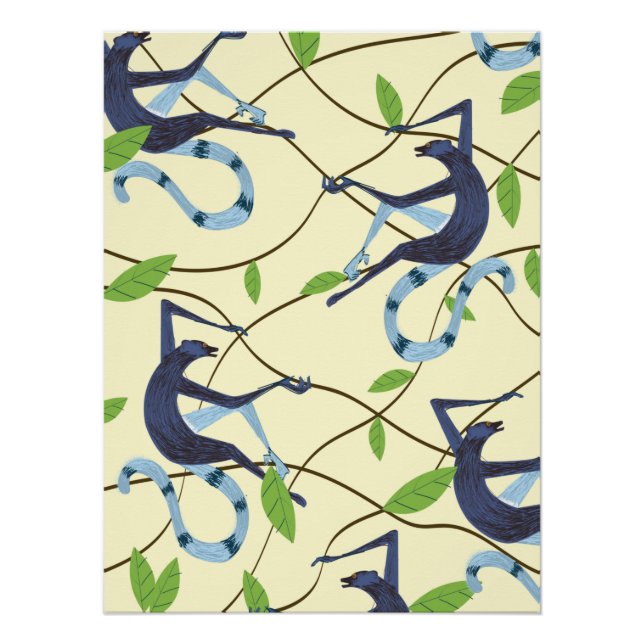 Póster Macacos Vintage (Frente)