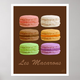 Póster Macarões Franceses - Pastéis multicoloridos