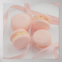 Macarons cor-de-rosa doces pôster de cozinha | Mac