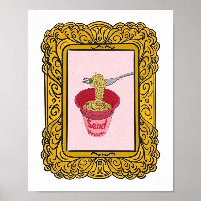Poster Macarrão, envie macarrão engraçado (Frente)