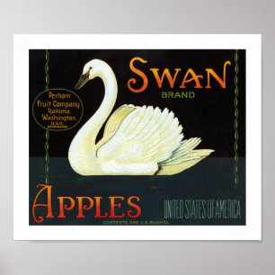 Póster Maçãs da marca da cisne