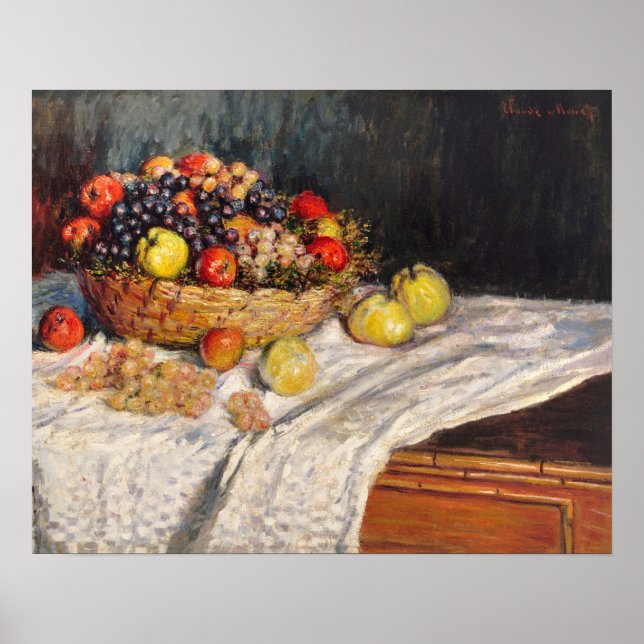 Poster Maçãs e Uvas (1879-1880) apresentada por Claude Mo (Frente)
