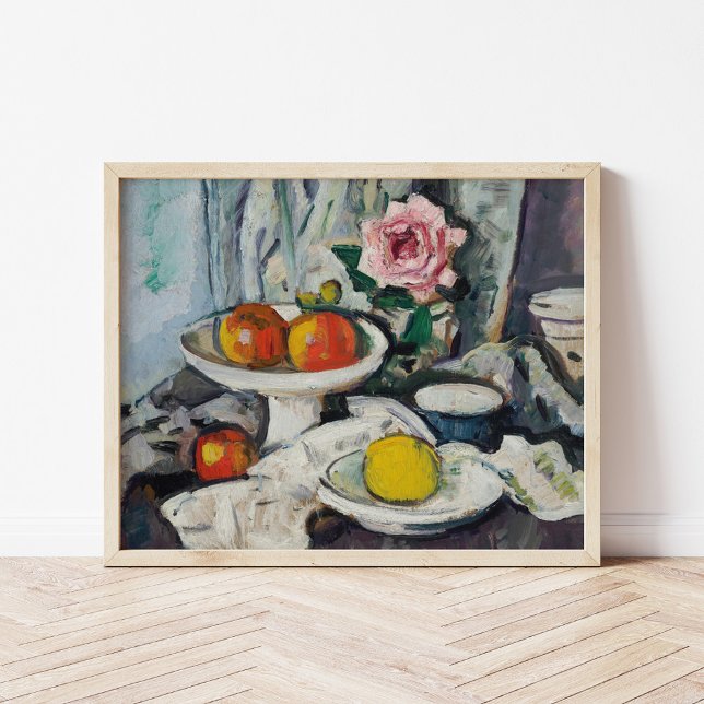 Poster Maçãs em um prato de frutas brancas | George Lesli (Criador carregado)