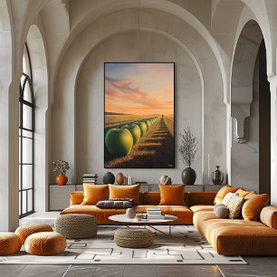 Poster Maçãs Surrealistas em Campos Crepusculares