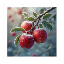 Maçãs vermelhas deliciosas com neve