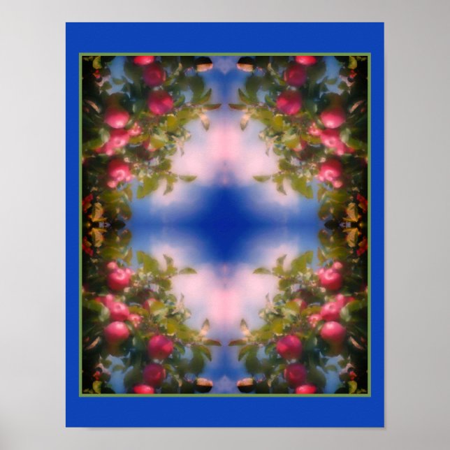 Poster Maçãs Vermelhas No Abstrato De Pintura De Fotos Em (Frente)