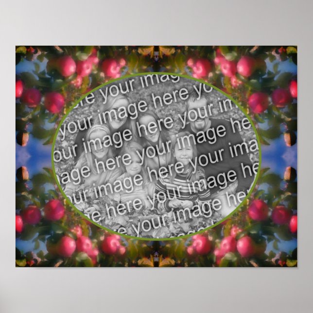 Poster Maçãs Vermelhas No Quadro Da Árvore Adicionar Sua  (Frente)