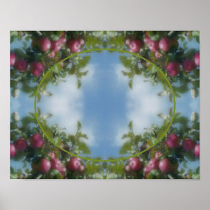 Poster Maçãs Vermelhas No Quadro Da Árvore Adicionar Sua 