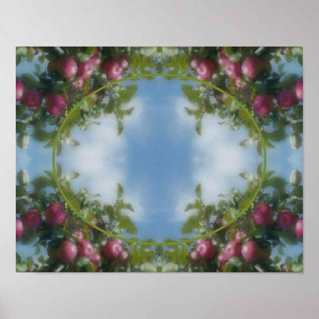 Poster Maçãs Vermelhas No Quadro Da Árvore Adicionar Sua  (Frente)