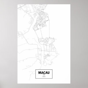 Póster Macau, China (preto no branco)