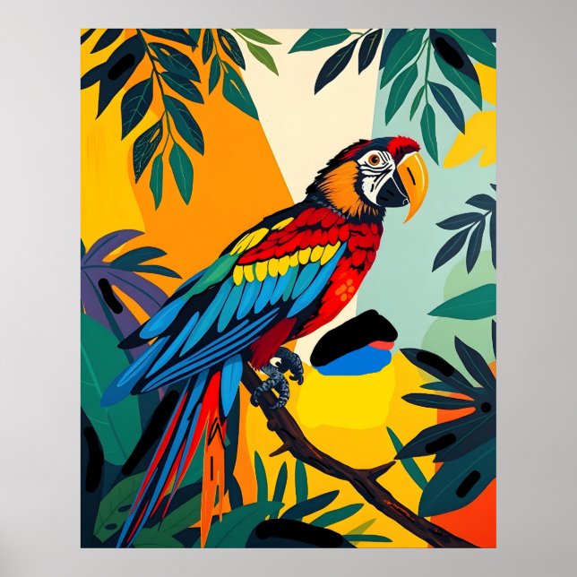 Poster Macaw de Spix - Homenagem à Arte Selvagem Extinta (Frente)