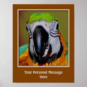 Póster Macaw Parrot Face Crie Sua Própria Cota