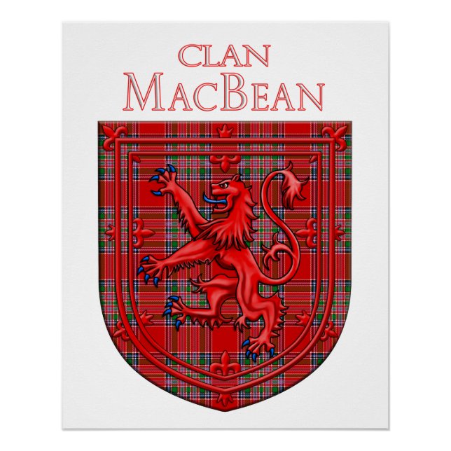 Póster MacBean Tartan Xadrez Rampant Escocês (Frente)