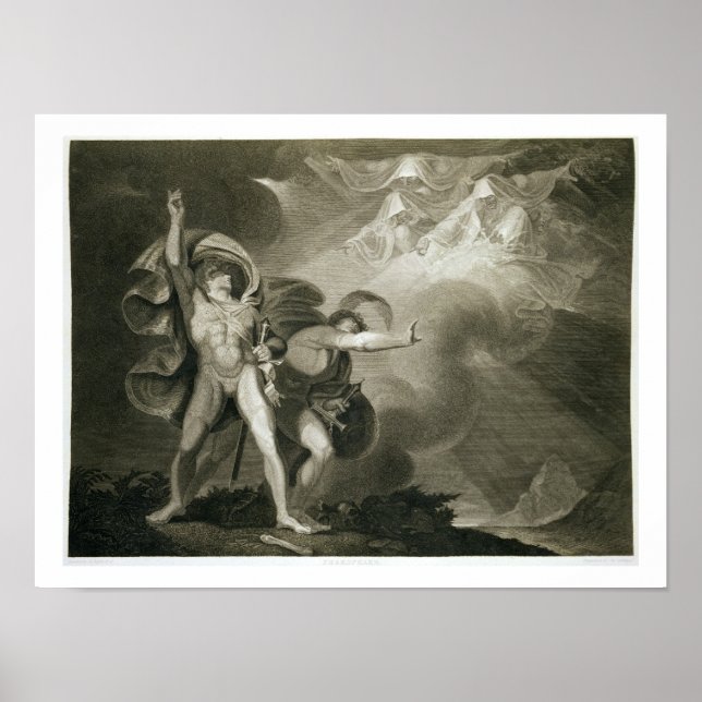 Poster Macbeth, Banquo e as Três Bruxas na Terra (Frente)