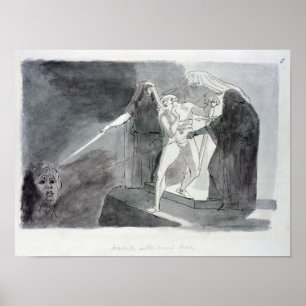 Poster Macbeth e a cabeça armada