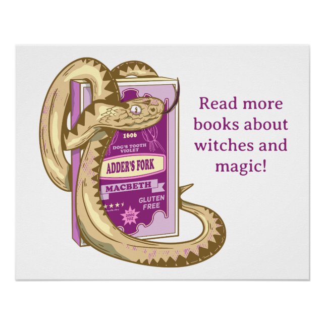 Póster Macbeth Red livros sobre bruxas (Frente)