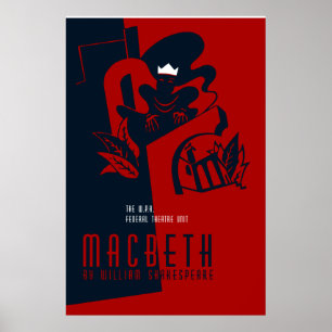 Póster Macbeth retro William Shakespeare