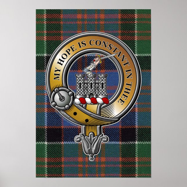 Poster MacDonald Clanranald Tartan e Crachá (Frente)