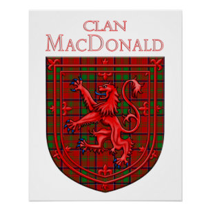 Póster MacDonald de Glencoe Tartan Xadrez escocesa