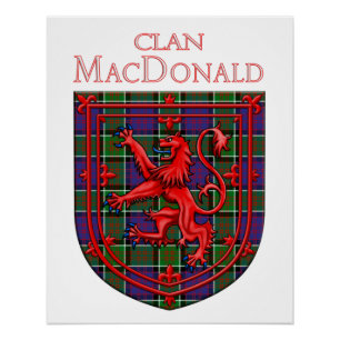 Póster MacDonald do Ranald Tartan Scottish Xadrez Lion Ra