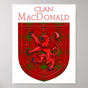 Poster MacDonald do Sleat Tartan Scottish Xadrez Lion Ram