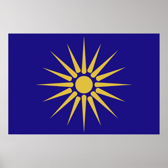 Póster Macedônia grega, bandeira Grécia (Frente)