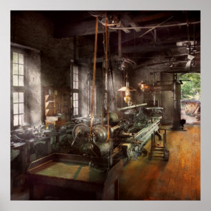 Poster Machinista - Lathe - Um longo laço