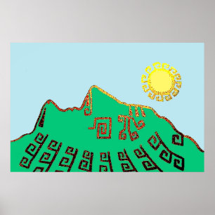 PÓSTER MACHU_PICCHU CUSCO PERU MODERNO DESENHO