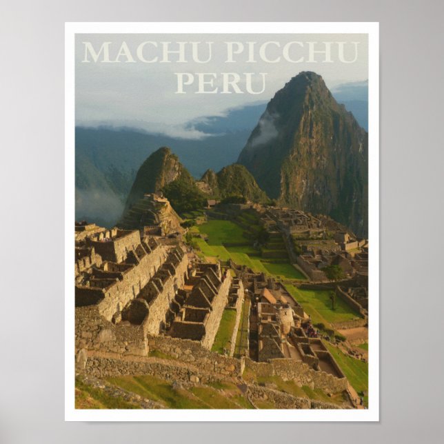 Poster Machu Picchu Peru Retro Viagens vintage (Frente)